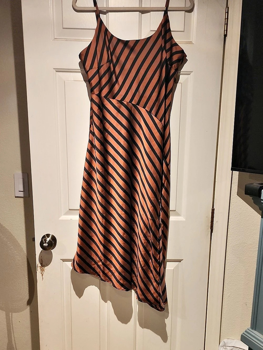 A New Day Striped Midi Dress in Brown & Black Size XL
